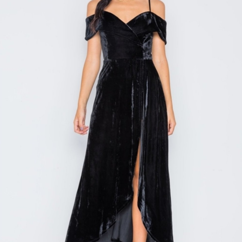 Black Velvet Romper Dress